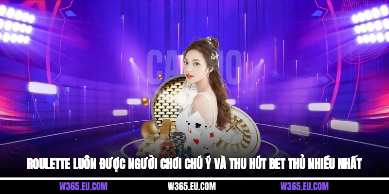 Roulette luôn được người chơi chú ý và thu hút bet thủ nhiều nhất
